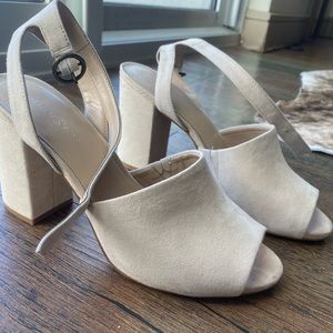 Suede chunky heels